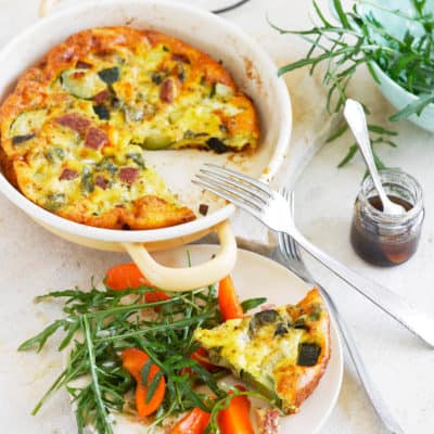 Schnelle Frittata mit Zucchini aus dem Ofen