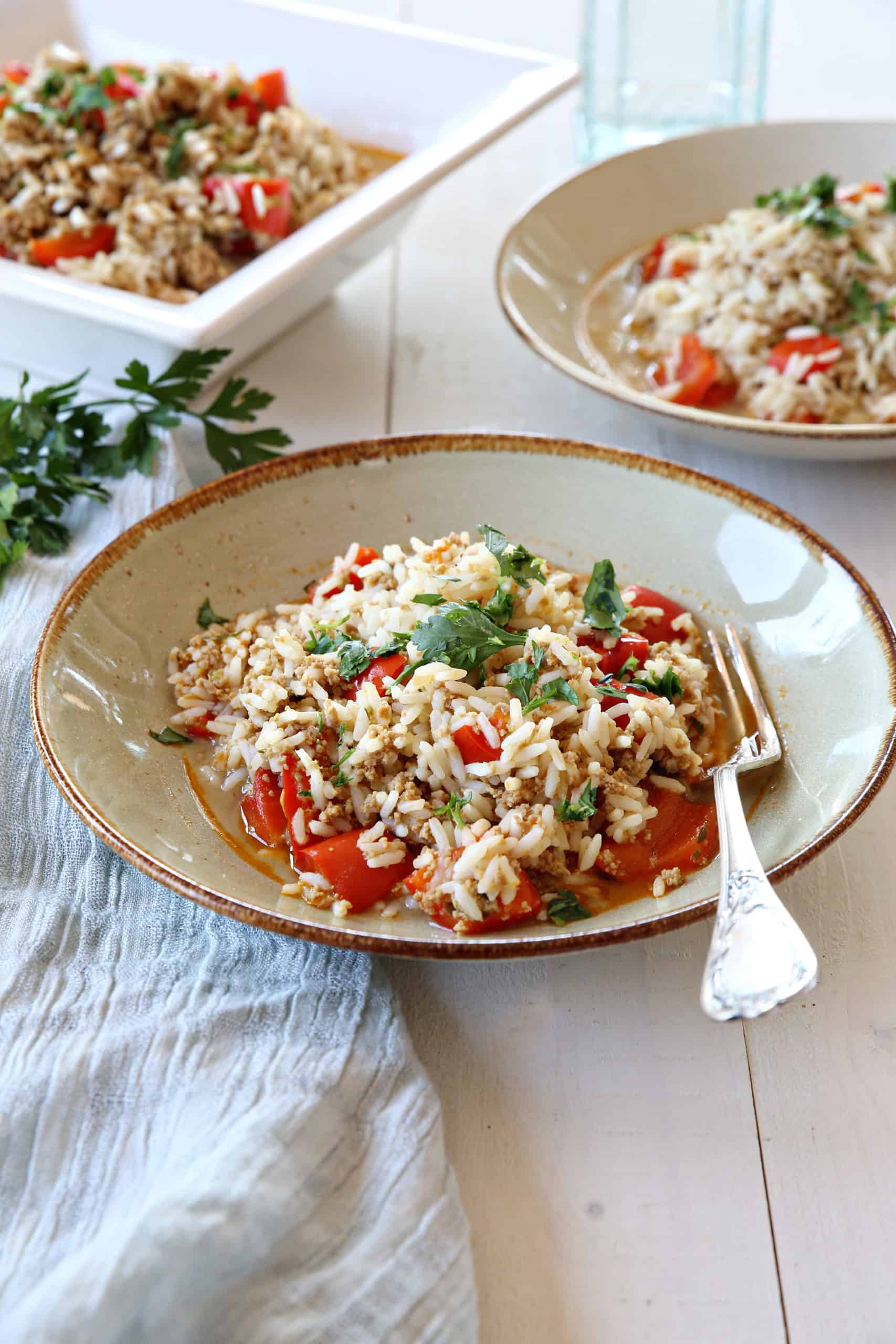 Hack-Reis-Topf mit Paprika ganz einfach | Rezepte von Foodio