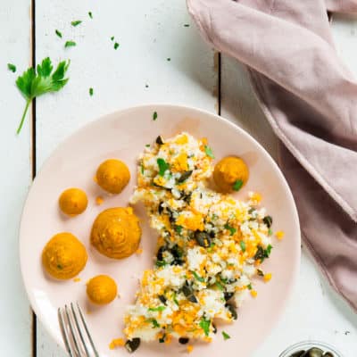 Blumenkohl-Couscous mit zweierlei Kürbis