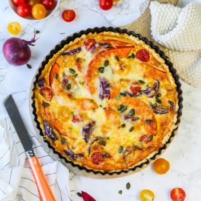 Vegetarische Kürbisquiche mit extra Käse